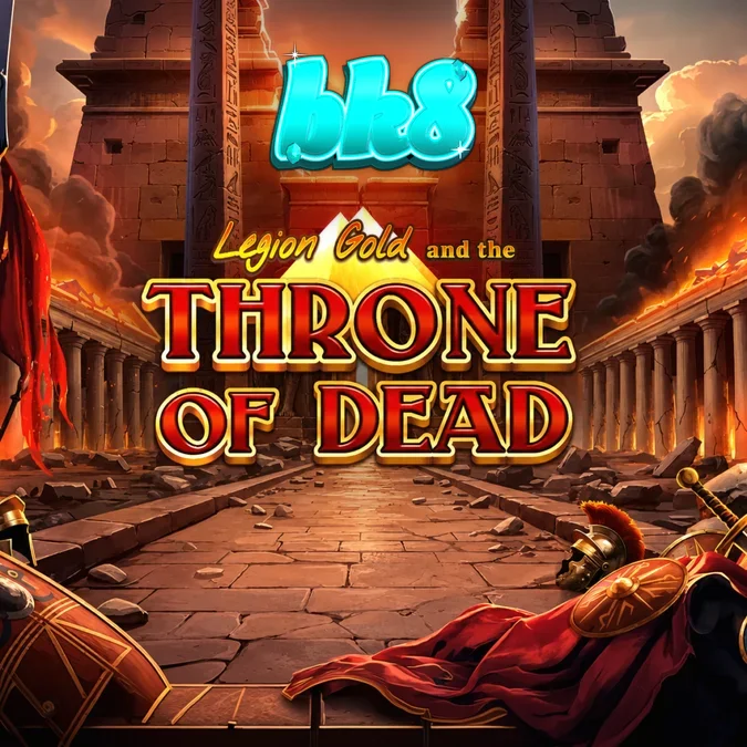 Tampilan visual slot Legion Gold and the Throne of Dead dengan tema kuil kuno